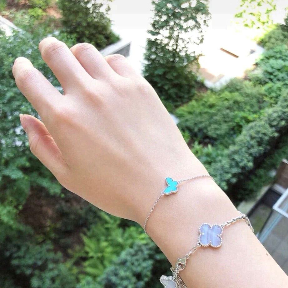 [Lunabriance]BUTTERFLY TURQUOISE BUTTERFLY BRACELET SILVER