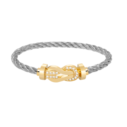 [Lunabriance]CHANCE LARGE 8 FIGURE BUCKLE HALF DIAMOND BRACELET GOLD