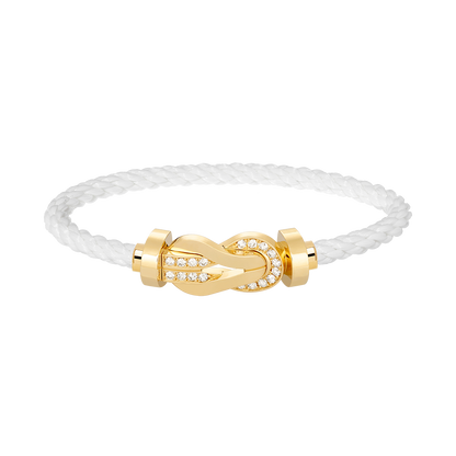 [Lunabriance]CHANCE LARGE 8 FIGURE BUCKLE HALF DIAMOND BRACELET GOLD