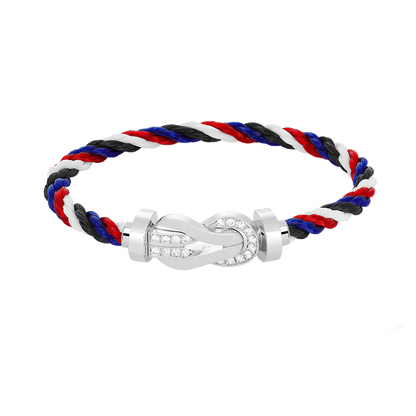 [Lunabriance]CHANCE LARGE 8 FIGURE BUCKLE HALF DIAMOND BRACELET SILVER