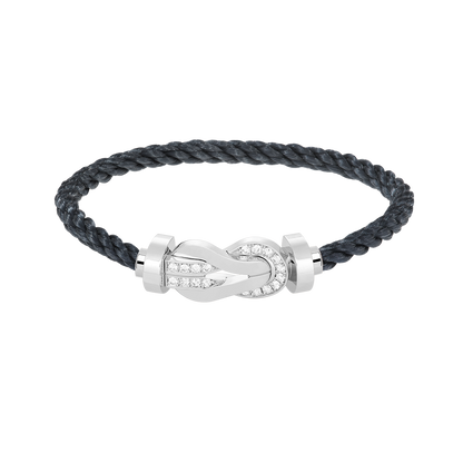 [Lunabriance]CHANCE LARGE 8 FIGURE BUCKLE HALF DIAMOND BRACELET SILVER