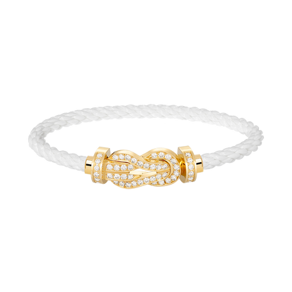 [Lunabriance]CHANCE LARGE 8 FIGURE BUCKLE FULLDIAMOND BRACELET GOLD