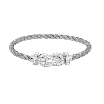 [Lunabriance]CHANCE LARGE 8 FIGURE BUCKLE FULL DIAMOND BRACELET SILVER