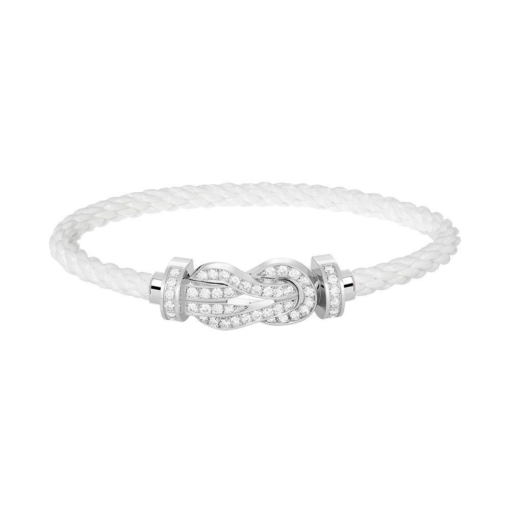 [Lunabriance]CHANCE LARGE 8 FIGURE BUCKLE FULL DIAMOND BRACELET SILVER