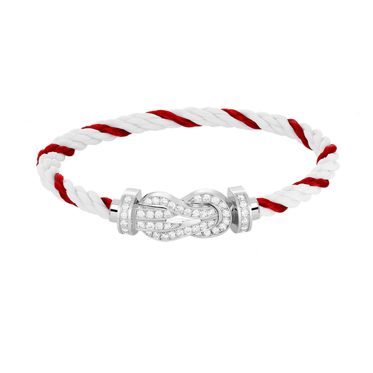 [Lunabriance]CHANCE LARGE 8 FIGURE BUCKLE FULL DIAMOND BRACELET SILVER