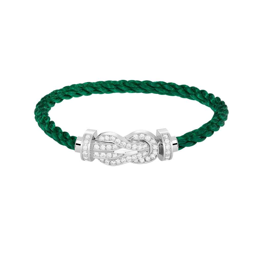 [Lunabriance]CHANCE LARGE 8 FIGURE BUCKLE FULL DIAMOND BRACELET SILVER