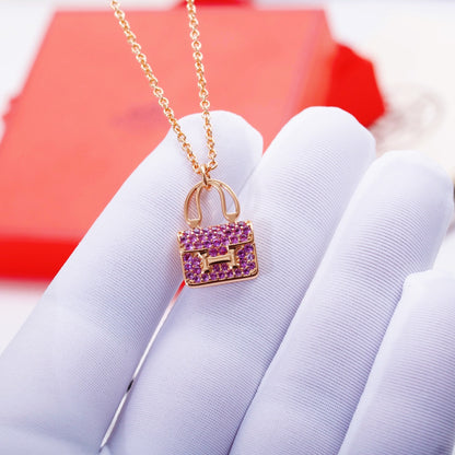 [Lunabriance]CONSTANCE PEDANT PURPLE DIAMOND NECKLACE