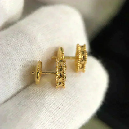 [Lunabriance]CLOVER MINI 9.5MM MALACHITE  EARRINGS