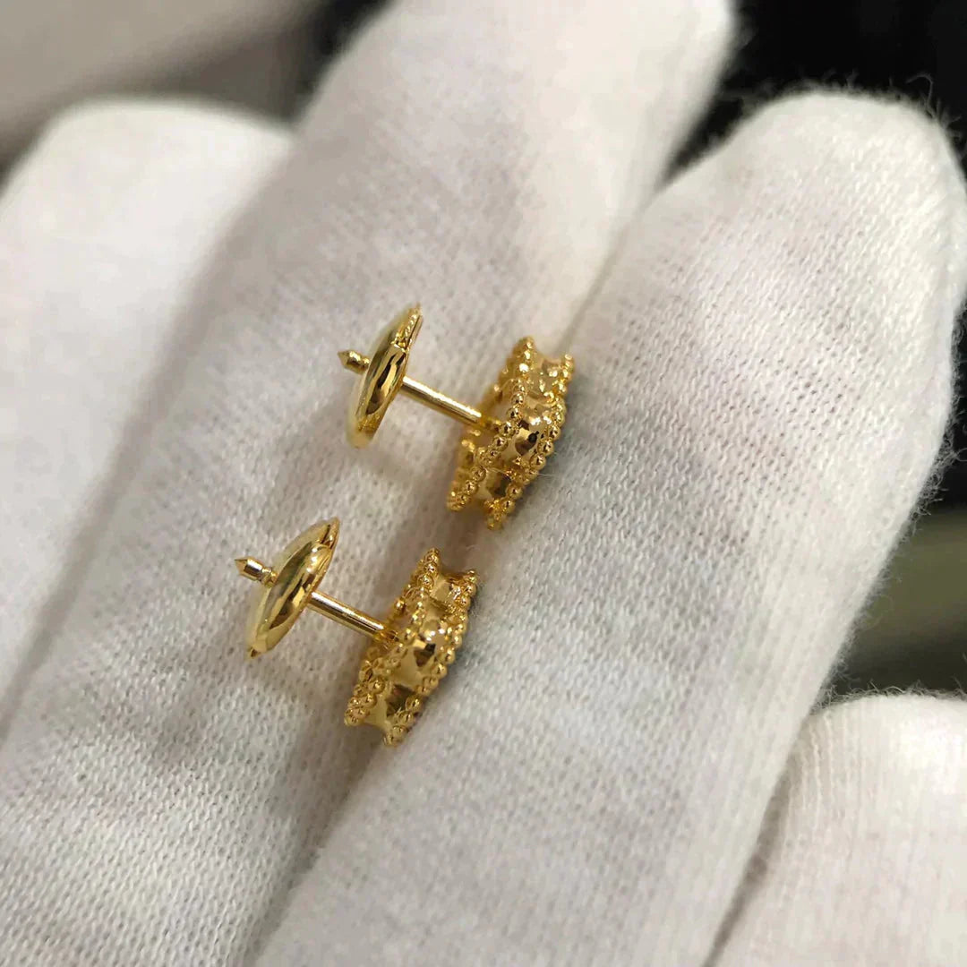 [Lunabriance]CLOVER MINI 9.5MM MALACHITE  EARRINGS