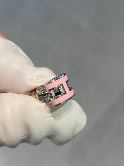 [Lunabriance]MINI POP H SILVER EARRINGS PINK