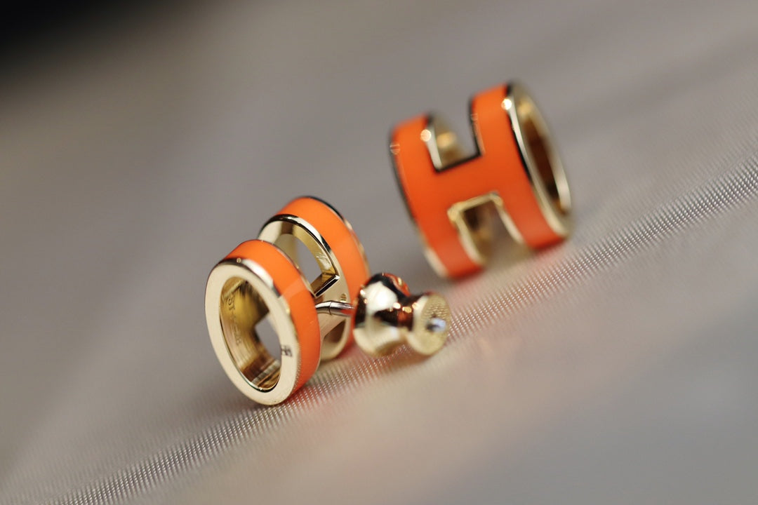 [Lunabriance]MINI POP H EARRINGS ORANGE