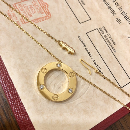 [Lunabriance]LOVE NECKLACE 16MM 3 DIAMONDS