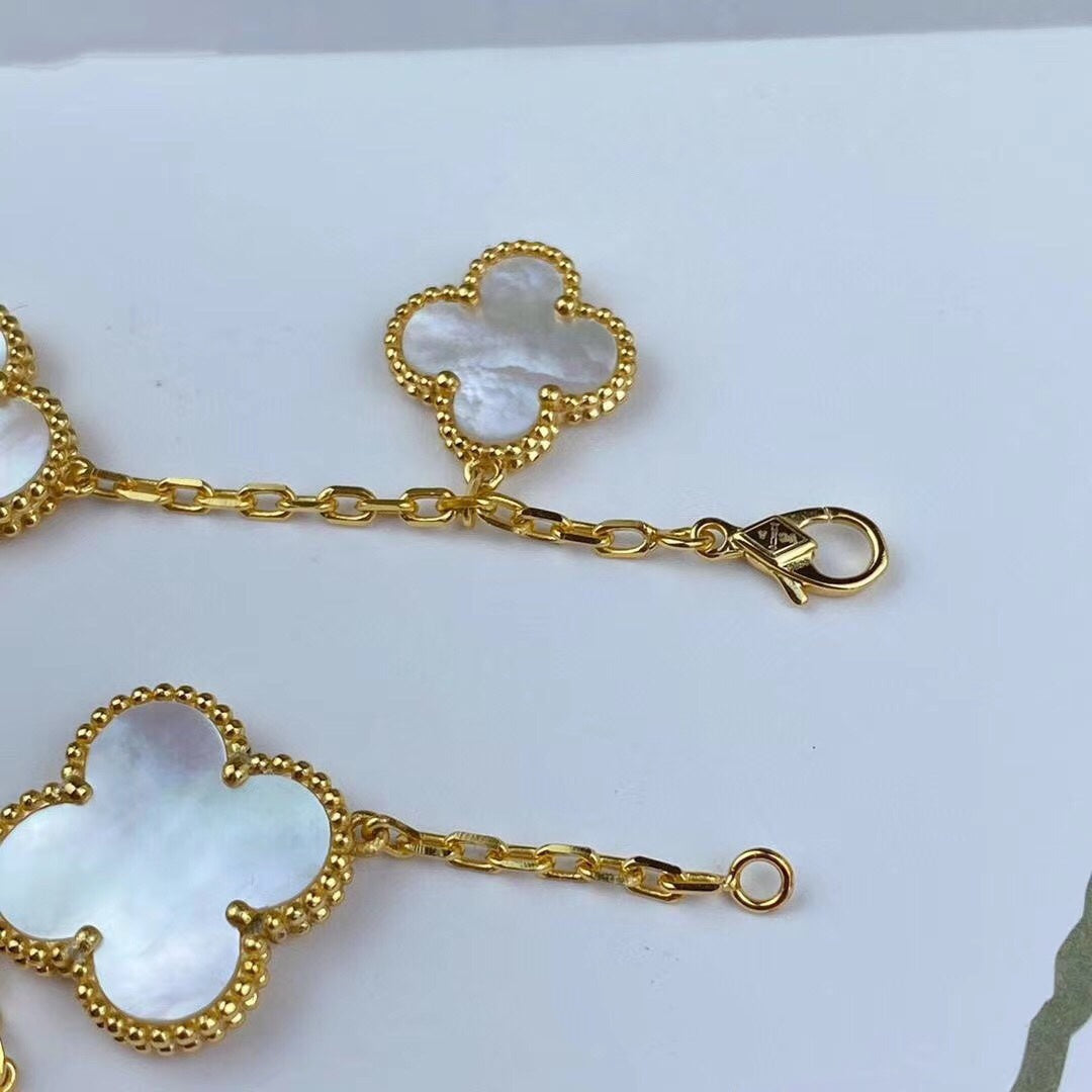 [Lunabriance]MAGIC CLOVER MOP GOLD BRACELET 5 MOTIFS