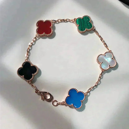 [Lunabriance]CLOVER 5 MOTIFS MULTICOLOR  BRACELET