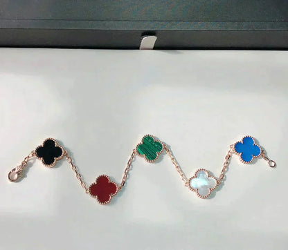 [Lunabriance]CLOVER 5 MOTIFS MULTICOLOR  BRACELET