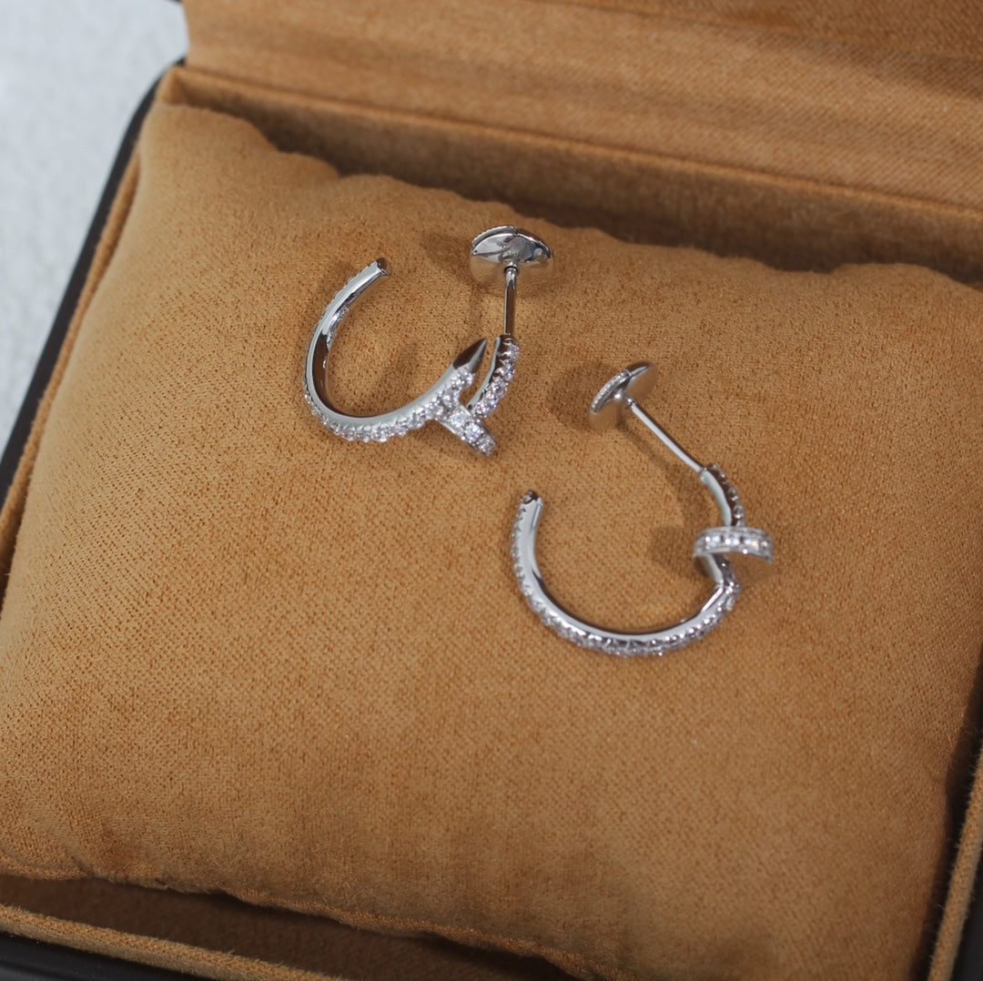 [Lunabriance]JUSTE EARRINGS 12.75MM SILVER DIAMOND