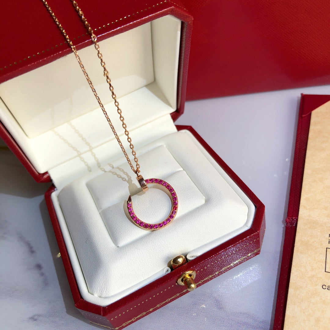 [Lunabriance]JUSTE NECKLACE GOLD RED DIAMONDS