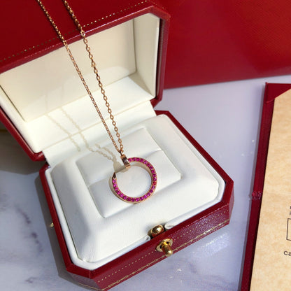 [Lunabriance]JUSTE NECKLACE GOLD RED DIAMONDS