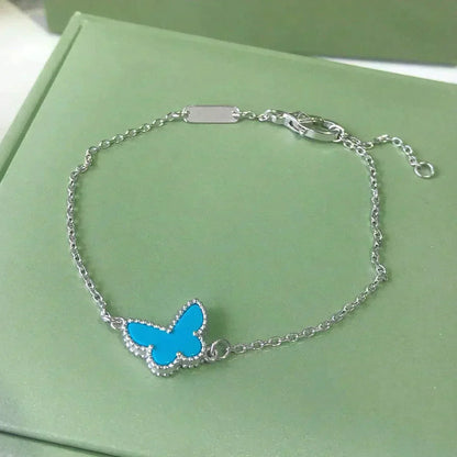 [Lunabriance]BUTTERFLY TURQUOISE BUTTERFLY BRACELET SILVER