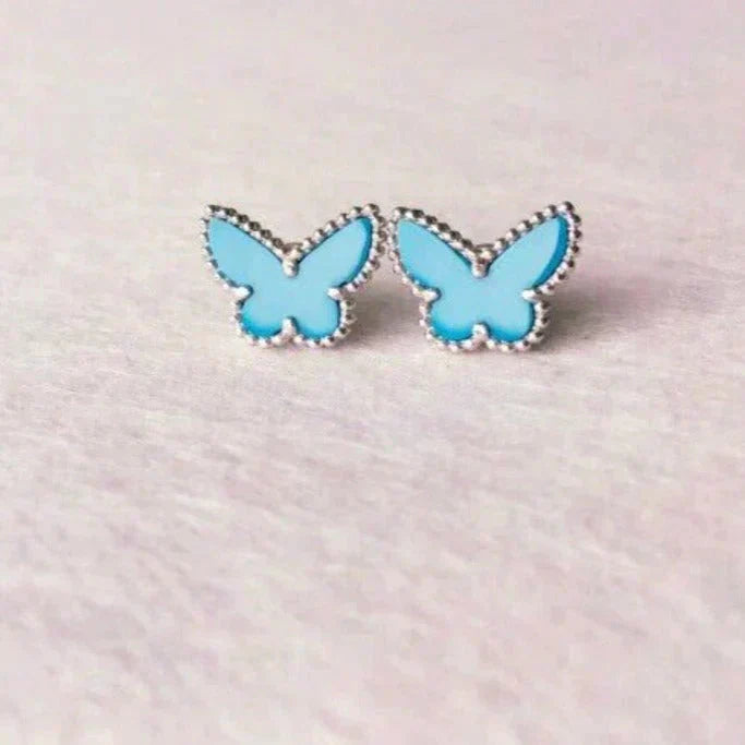 [Lunabriance]BUTTERFLY TURQUOISE EARRINGS SILVER