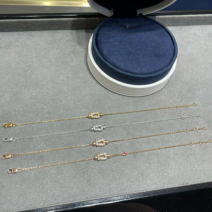 [Lunabriance]FORCE 10 DIAMOND CHAIN LINK PINK GOLD BRACELET