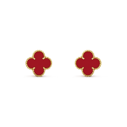 [Lunabriance]CLOVER MINI 9.5MM CARNELIAN EARRINGS