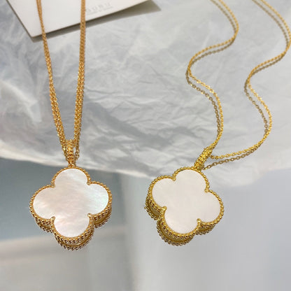 [Lunabriance]CLOVER 25MM MOP LARGE PENDANT NECKLACE