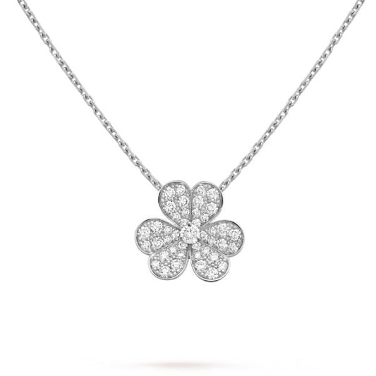 [Lunabriance]CLOVER DIAMOND NECKLACE SILVER