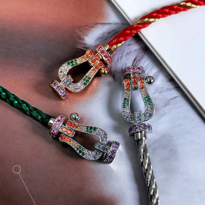 [Lunabriance]FORC LARGE HORSESHOE  COLORED DIAMOND BRACELET SILVER