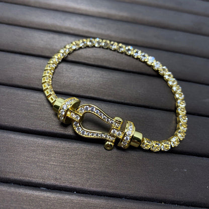 [Lunabriance]FORCE  LARGE HORSESHOE FULL DIAMOND TENNIS BRACELET