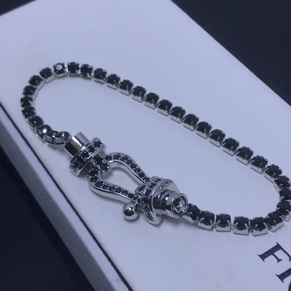 [Lunabriance]FORCE  LARGE HORSESHOE FULL DIAMOND TENNIS BRACELET