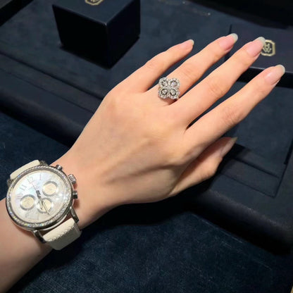 [Lunabriance]LOOP RING FULL MOTIF DIAMOND 16MM SILVE