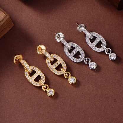 [Lunabriance]HM CHAINE DIAMOND EARRINGS