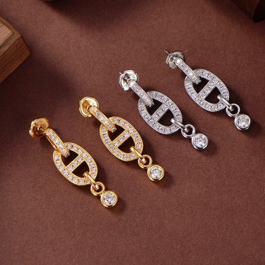 [Lunabriance]HM CHAINE DIAMOND EARRINGS