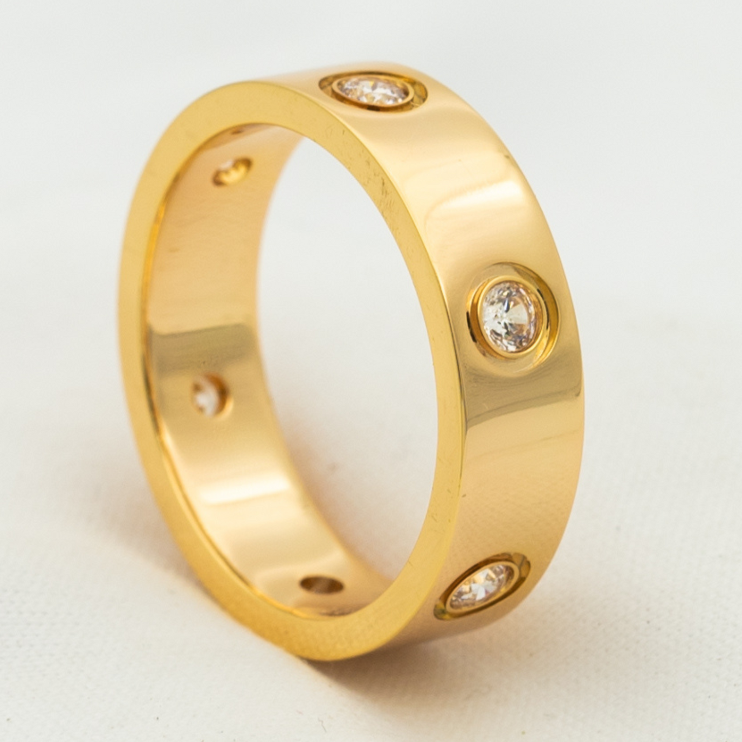 [Lunabriance]LOVE RING 5.5MM 6 DIAMONDS PINK GOLD