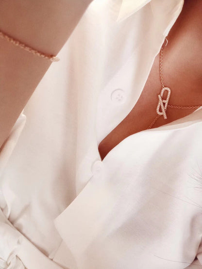 [Lunabriance]HM FIRE PIG NOSE NECKLACE TRENDY STREET