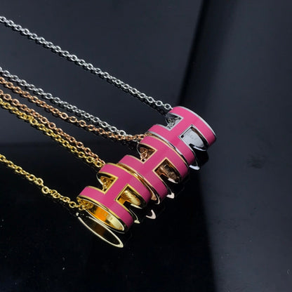 [Lunabriance]H NECKLACE PINK