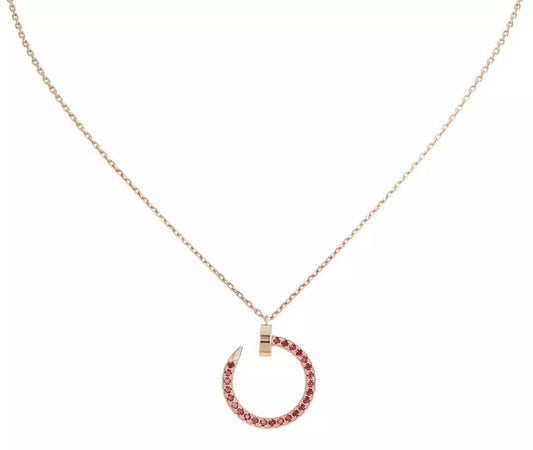 [Lunabriance]JUSTE NECKLACE GOLD RED DIAMONDS