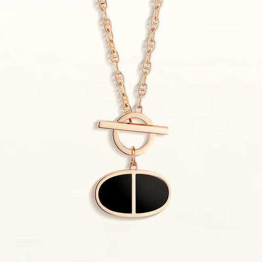 [Lunabriance]CHAINE VERSO BLACK CERAMIC NECKLACE