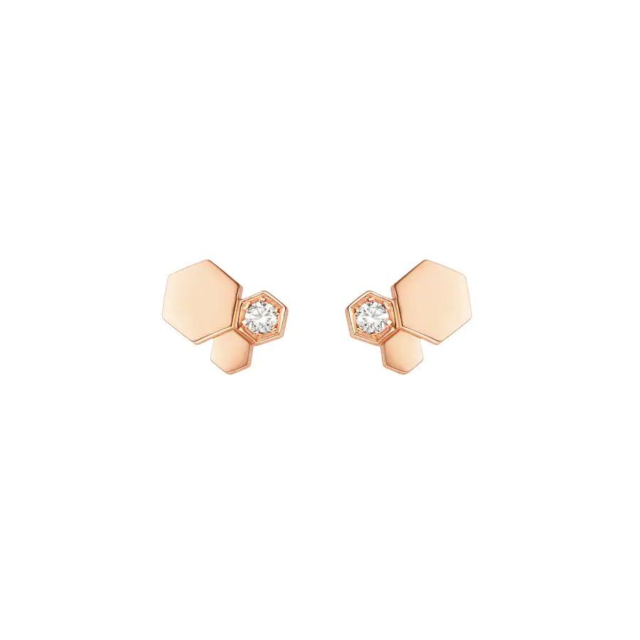 [Lunabriance]BEE LOVE PINK GOLD DIAMOND EARRINGS