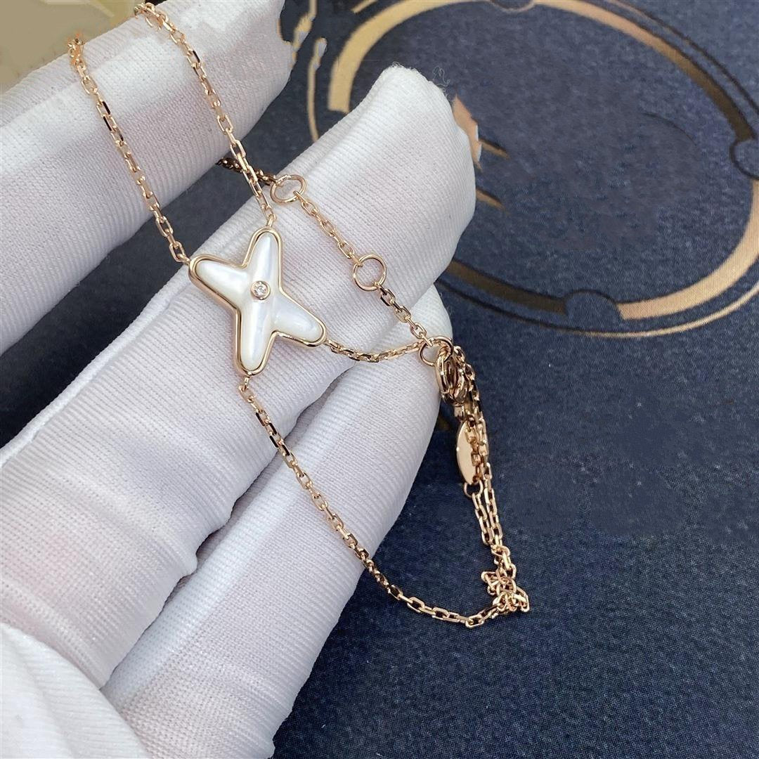 [Lunabriance]JEUX BRACELET WHITE MOP PINK GOLD 1 DIAMOND