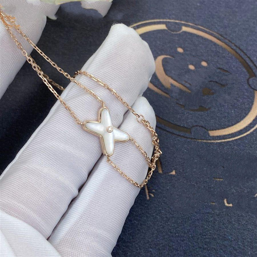 [Lunabriance]JEUX BRACELET WHITE MOP PINK GOLD 1 DIAMOND