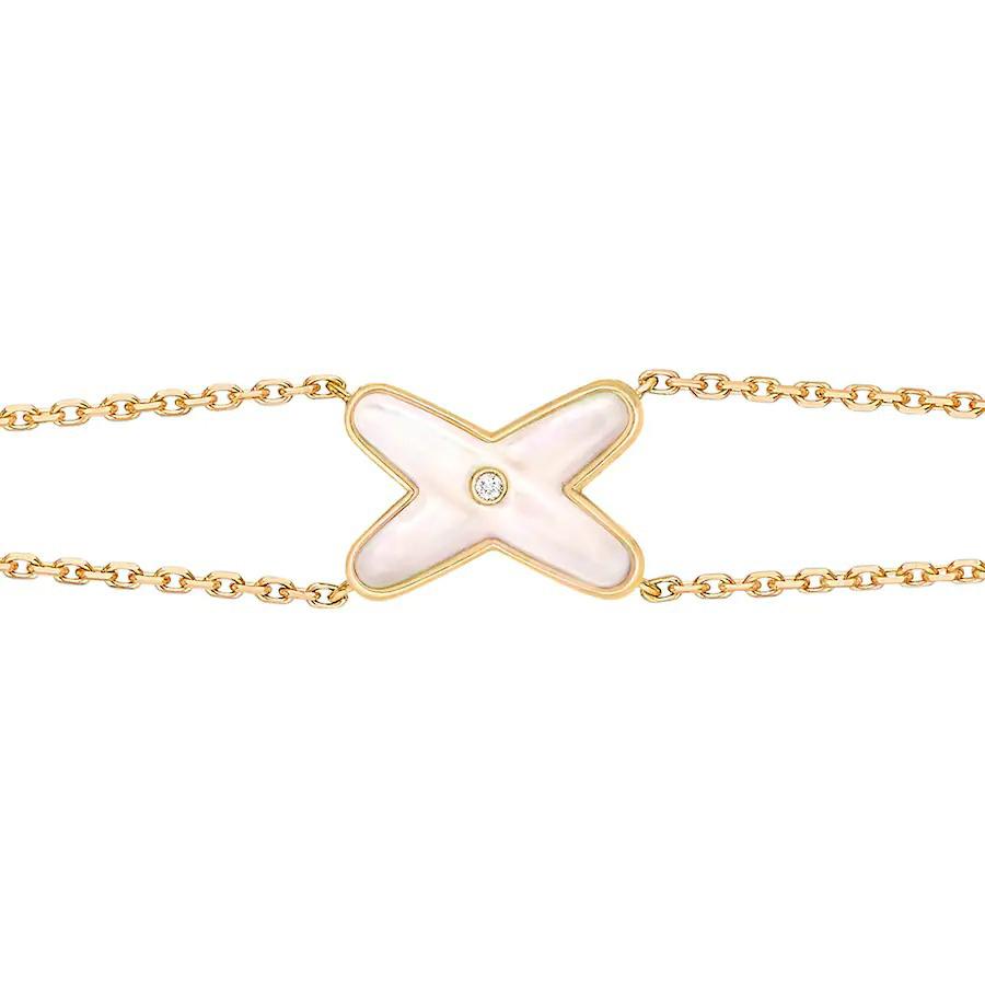 [Lunabriance]JEUX BRACELET WHITE MOP GOLD 1 DIAMOND