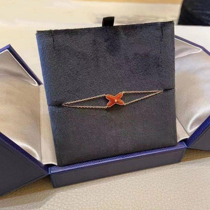 [Lunabriance]JEUX BRACELET CARNELIAN PINK GOLD 1 DIAMOND