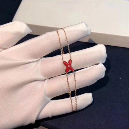 [Lunabriance]JEUX BRACELET CARNELIAN PINK GOLD 1 DIAMOND