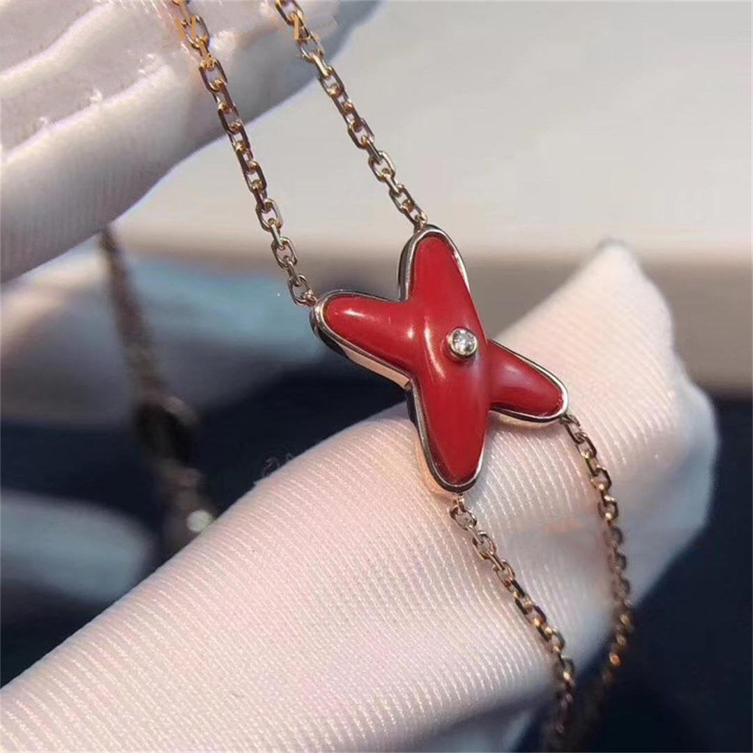 [Lunabriance]JEUX BRACELET CARNELIAN PINK GOLD 1 DIAMOND