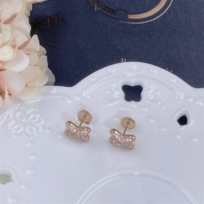 [Lunabriance]JEUX DE PINK GOLD DIAMOND EARRINGS