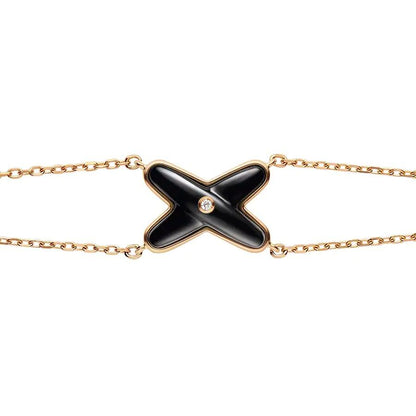 [Lunabriance]JEUX BRACELET ONYX PINK GOLD 1 DIAMOND