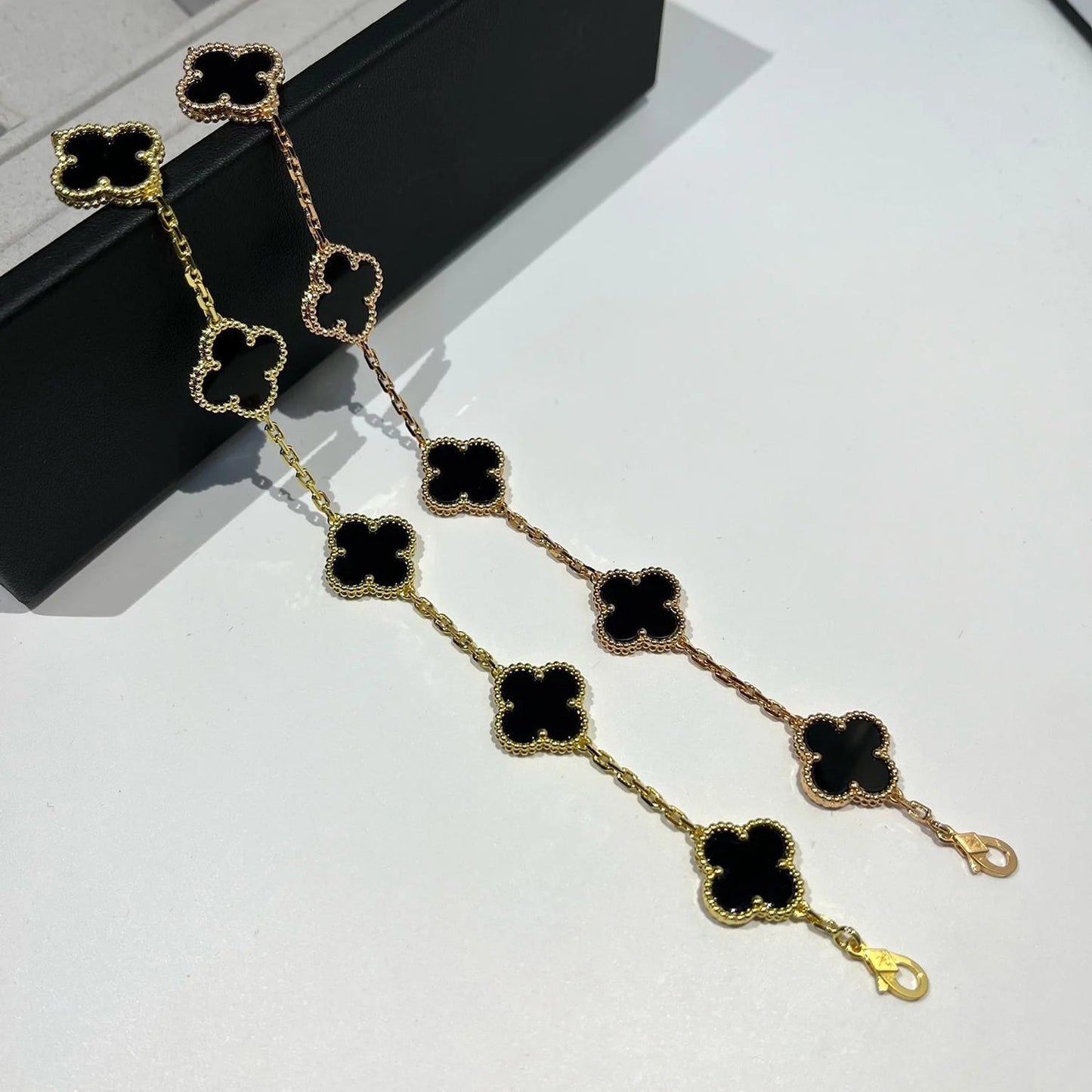 [Lunabriance]CLOVER  5 MOTIFS BLACK ONYX BRACELET