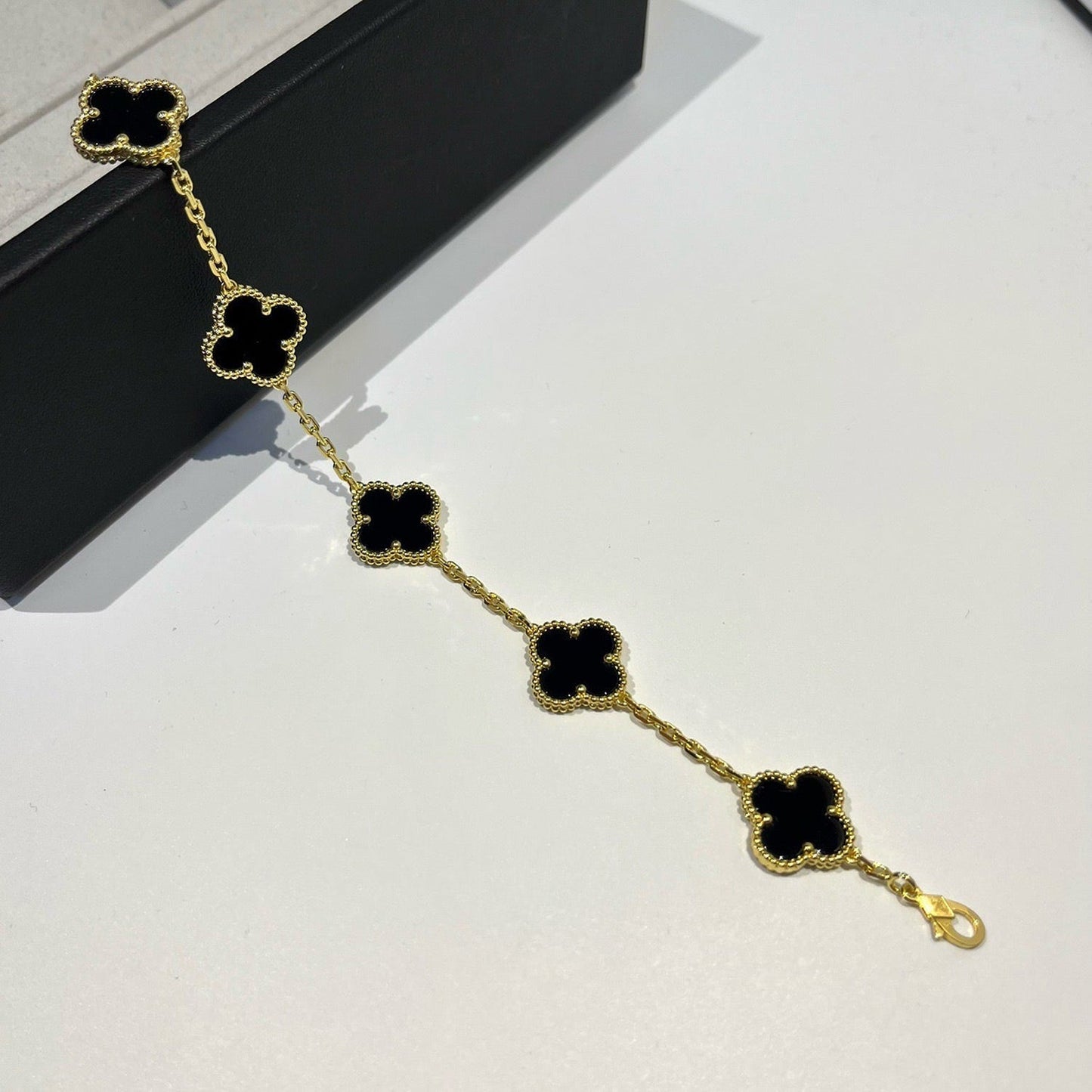 [Lunabriance]CLOVER  5 MOTIFS BLACK ONYX BRACELET